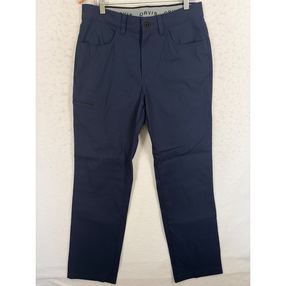 Orvis Mens Tech Performance Pants Navy Blue Stretch Hiking Travel 32x30
